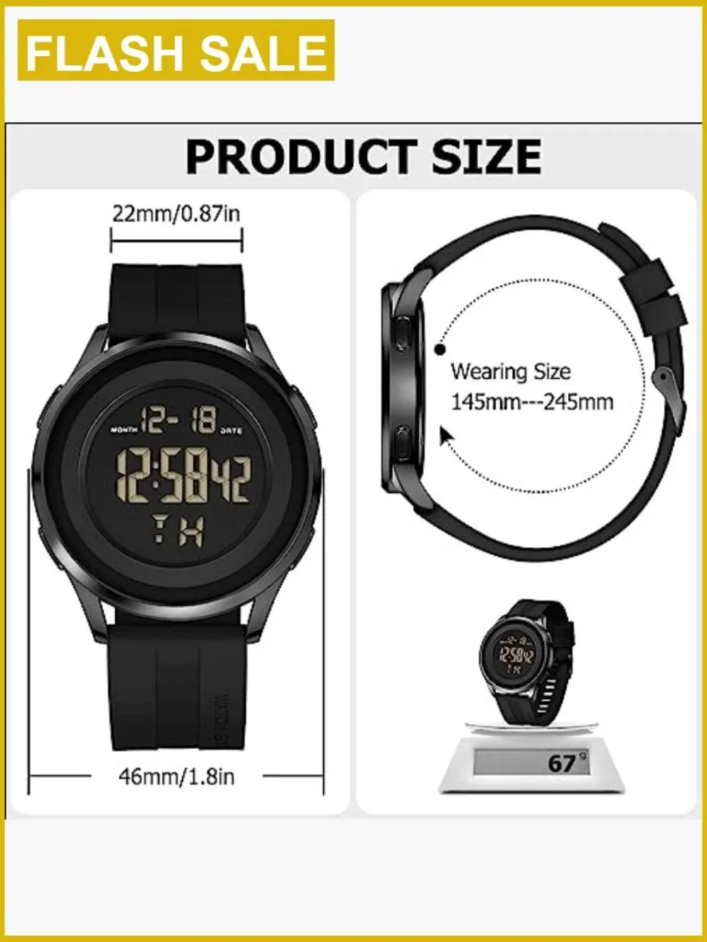 Men's Digital Military Watch Waterproof Tactical Sports Ultra Thin